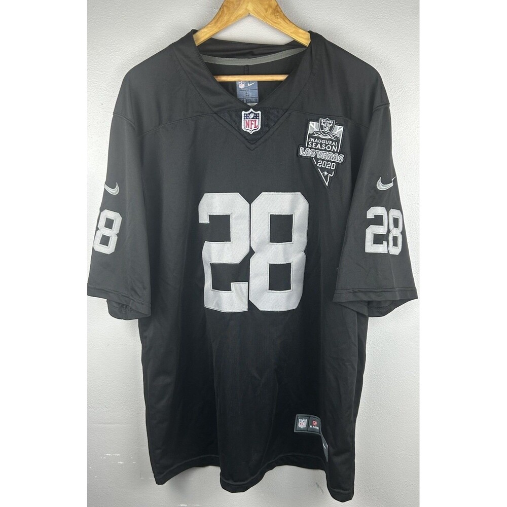 Las Vegas Raiders Inaugural Season Josh Jacobs #28 Stitched Jersey Size L Nike